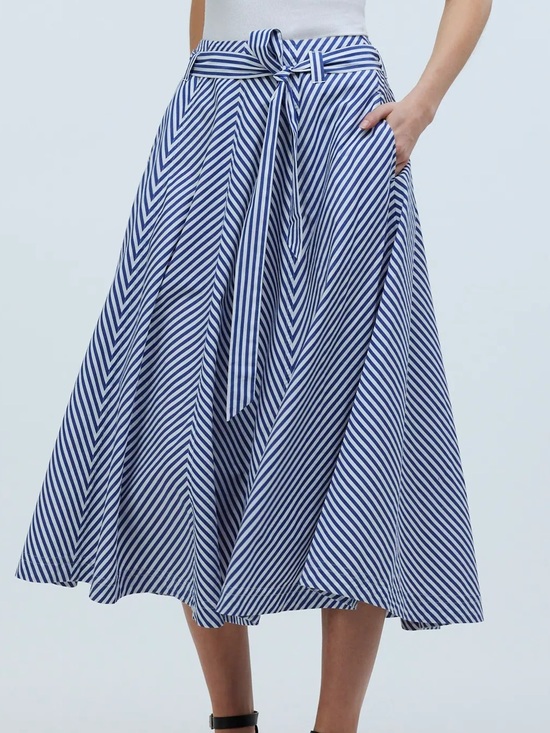 Madewell Dresses & Skirts - Madewell Poplin Flared Midi Skirt in Stripe 8